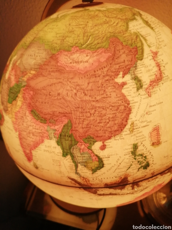 Antig&uuml;edades: GLOBO TERRAQUEO GRANDE en Ingl&eacute;s - Foto 2