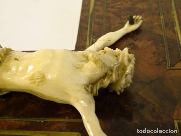 Antig&uuml;edades: Crucifijo Cruz de madera Cristo de celuloide - Foto 11