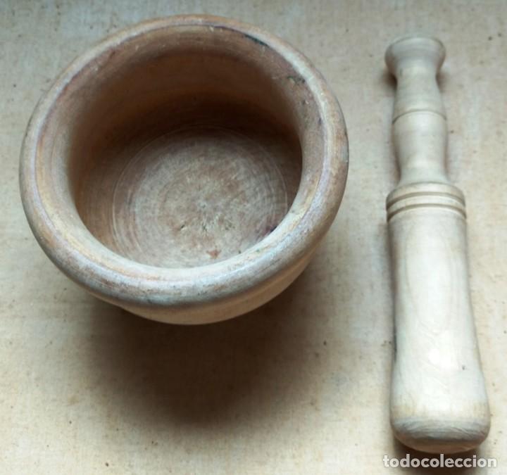 Antig&uuml;edades: ANTIGUO MORTERO O ALMIREZ DE MADERA - Foto 2