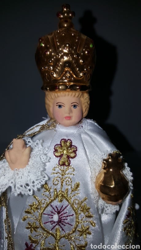 Antigüedades: Escultura Niño Jesús Praga en porcelana - Foto 2 - 278588943