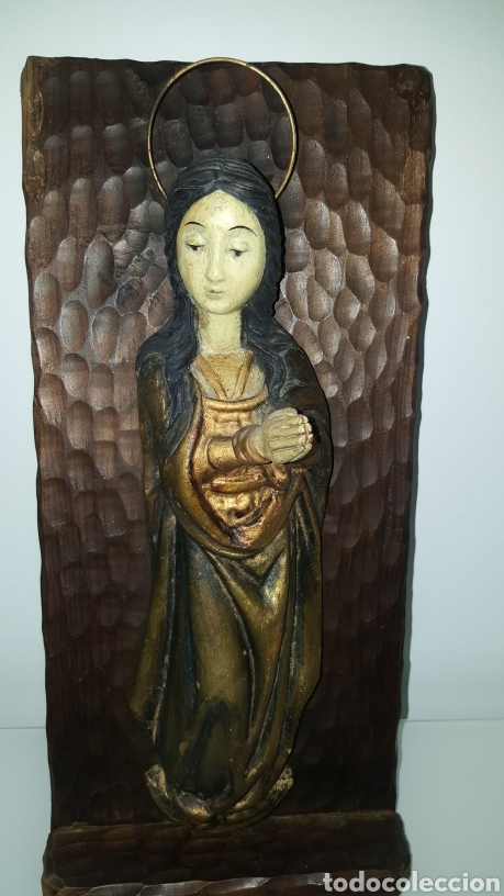Antigüedades: Escultura Virgen antigua estilo gótica - Foto 2 - 278591088