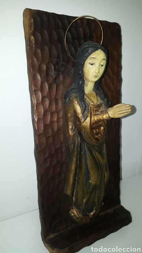 Antigüedades: Escultura Virgen antigua estilo gótica - Foto 5 - 278591088