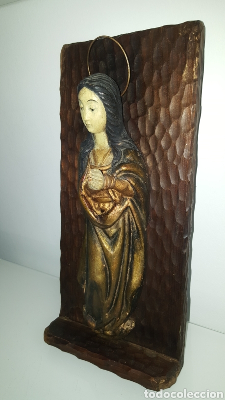 Antigüedades: Escultura Virgen antigua estilo gótica - Foto 6 - 278591088