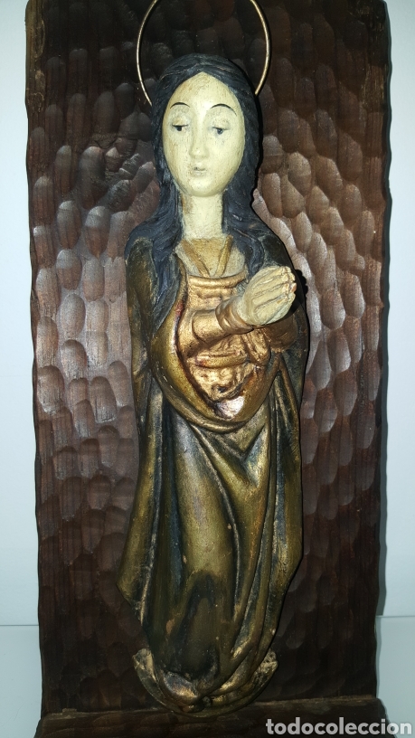 Antigüedades: Escultura Virgen antigua estilo gótica - Foto 7 - 278591088