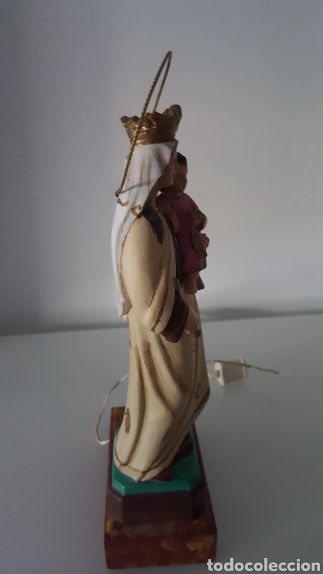 Antigüedades: Virgen del Carmen peana con lámpara - Foto 3 - 278626168