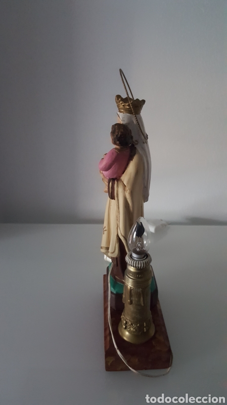 Antigüedades: Virgen del Carmen peana con lámpara - Foto 6 - 278626168