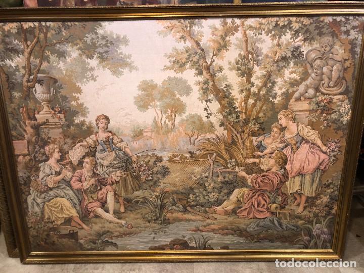 Antig&uuml;edades: gran tapiz escena galante - Foto 1