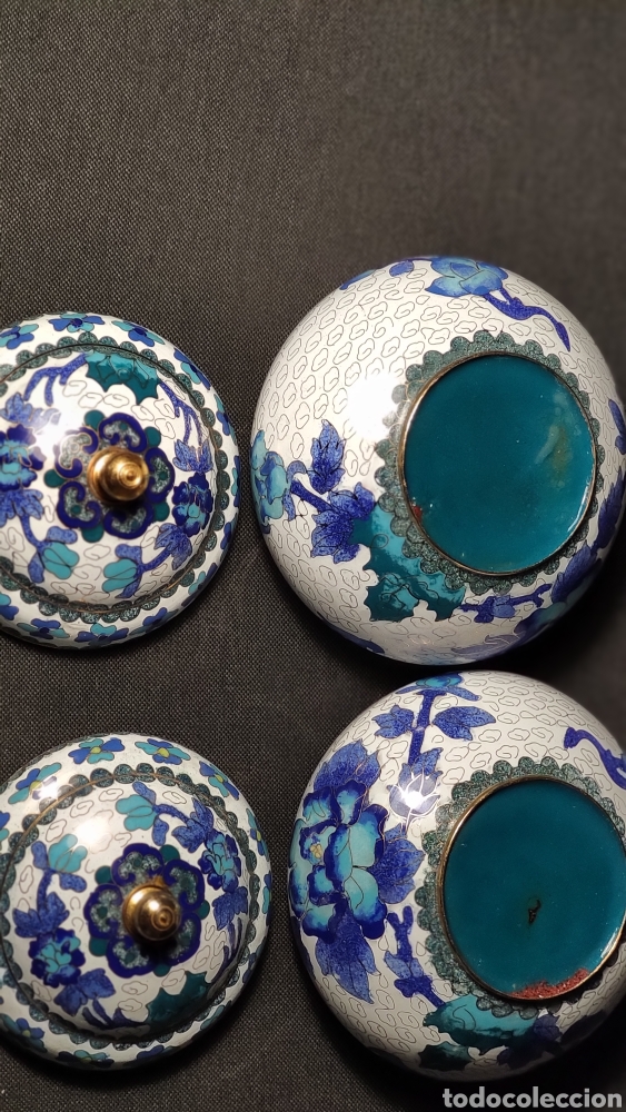Antig&uuml;edades: Cloisonne Conjunto de dos bomboneras chinas - Foto 4