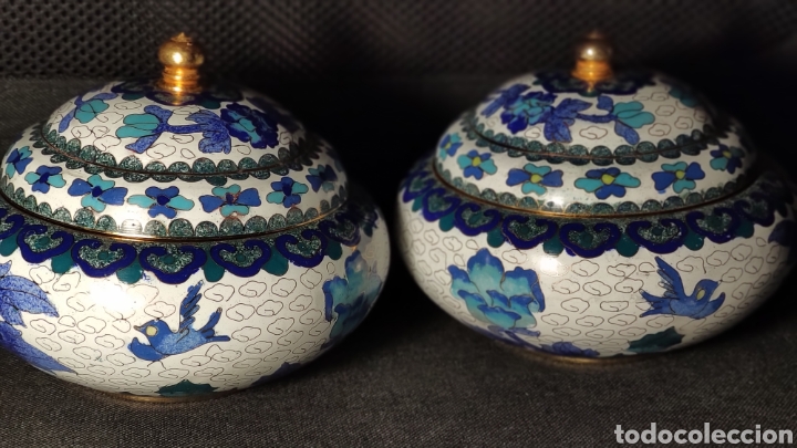 Antig&uuml;edades: Cloisonne Conjunto de dos bomboneras chinas - Foto 6