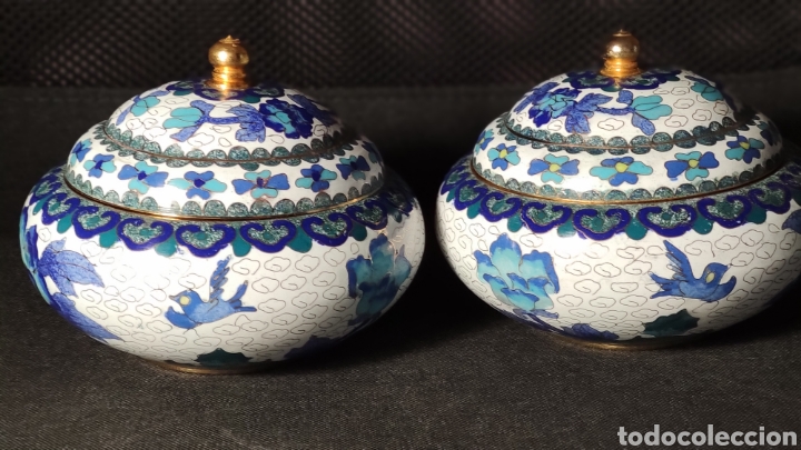 Antig&uuml;edades: Cloisonne Conjunto de dos bomboneras chinas - Foto 2