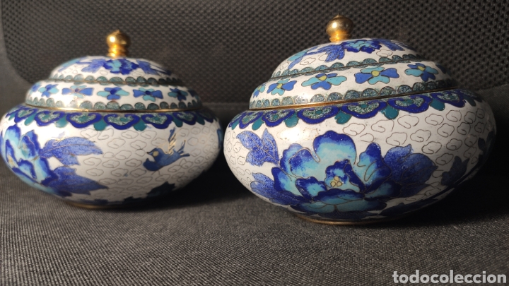 Antig&uuml;edades: Cloisonne Conjunto de dos bomboneras chinas - Foto 7