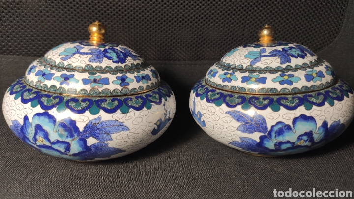 Antig&uuml;edades: Cloisonne Conjunto de dos bomboneras chinas - Foto 1