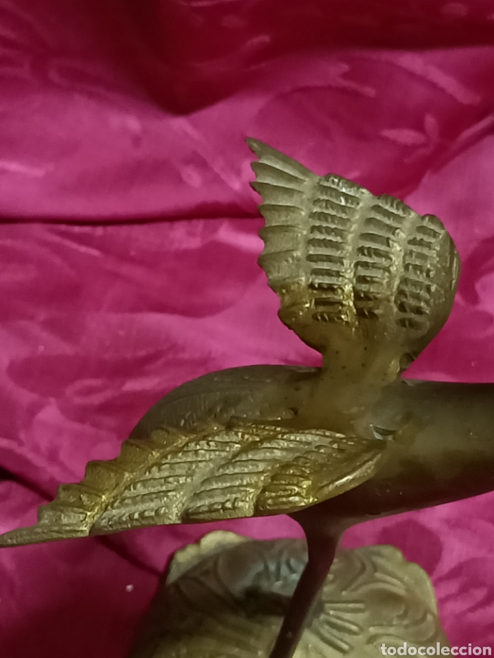 Antig&uuml;edades: Grulla de bronce. 25 cms - Foto 3