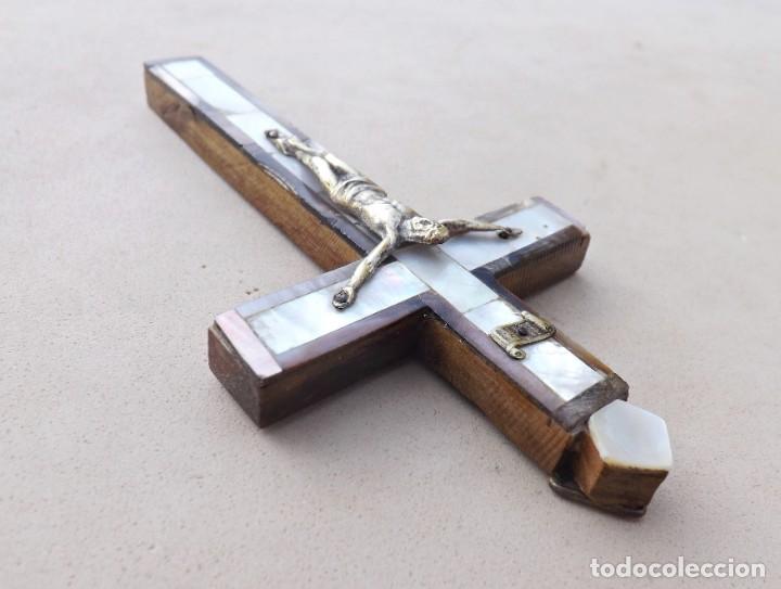 Antig&uuml;edades: CRUZ DE JERUSALEN DE MADERA Y NACAR - Foto 6