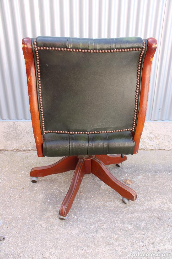 Antig&uuml;edades: Sillon de Despacho Chester Cuero - Foto 6