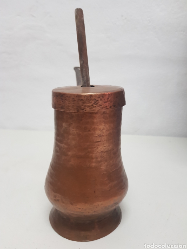 Antig&uuml;edades: Chocolatera de cobre antigua - Foto 4