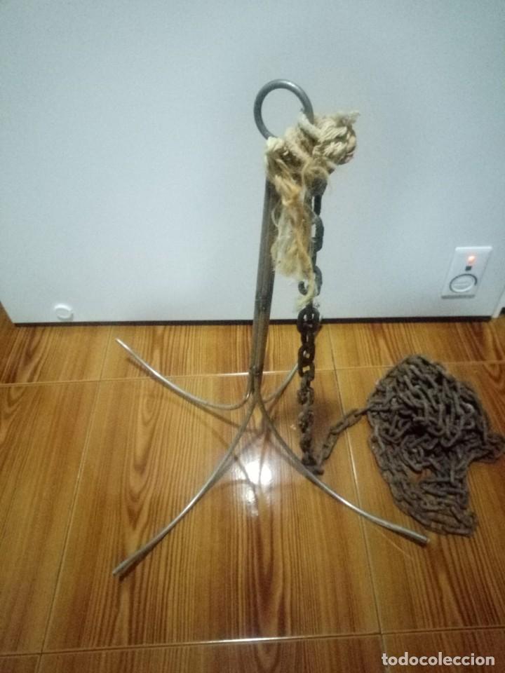 Antig&uuml;edades: GANCHO DE POZO DE CUATRO BRAZOS - Foto 4