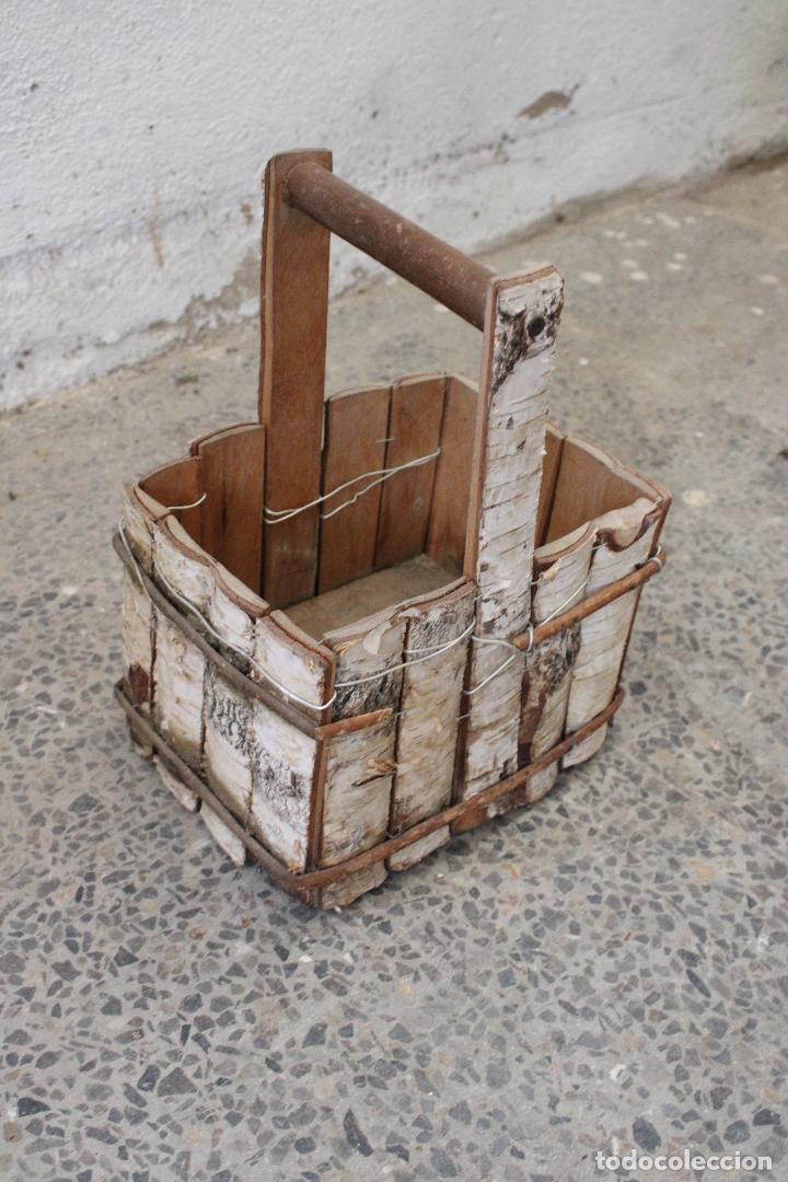 Antig&uuml;edades: cesta jardinera rustica de madera - Foto 3