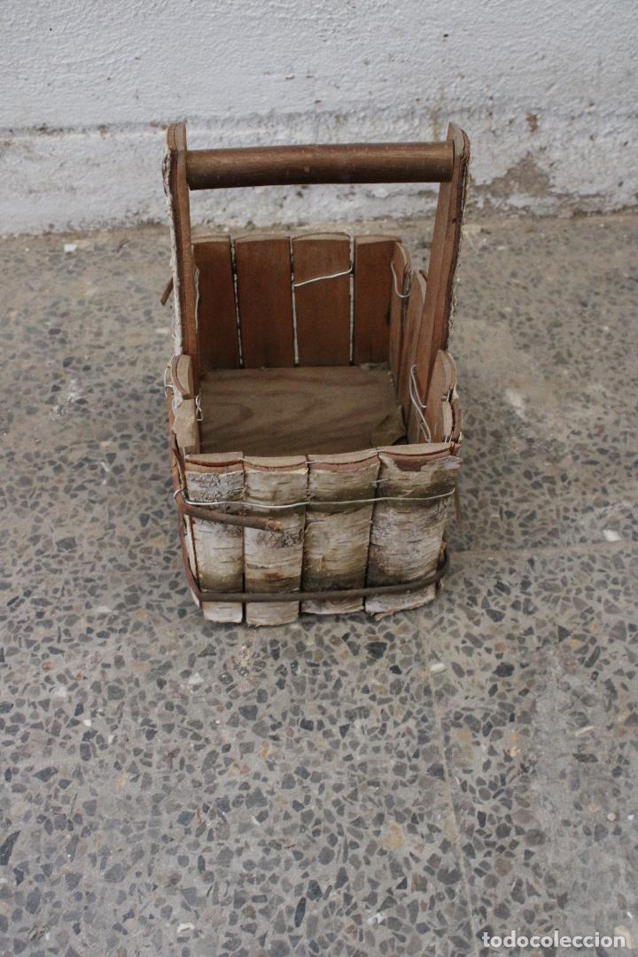 Antig&uuml;edades: cesta jardinera rustica de madera - Foto 4