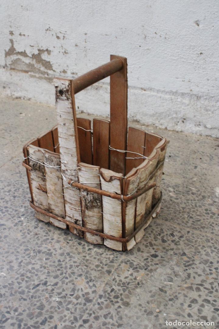Antig&uuml;edades: cesta jardinera rustica de madera - Foto 1