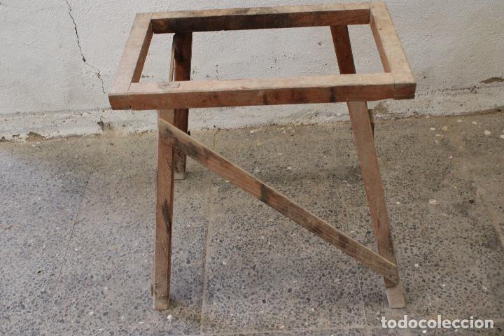 Antig&uuml;edades: banqueta soporte pie de barril - Foto 2