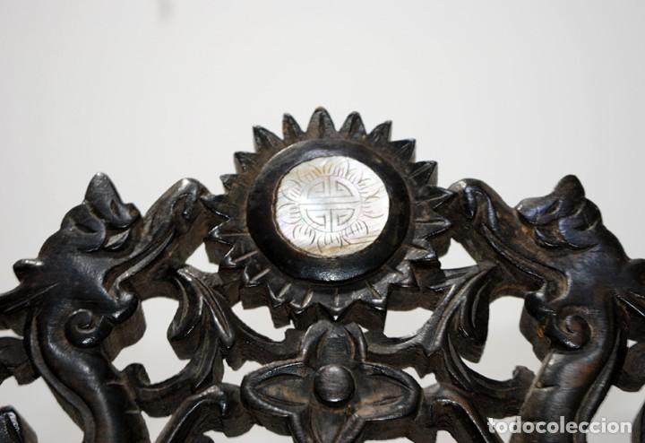Antig&uuml;edades: ESPEJO ANTIGUO DE MADERA E INCRUSTACONES DE N&Aacute;CAR - Foto 6