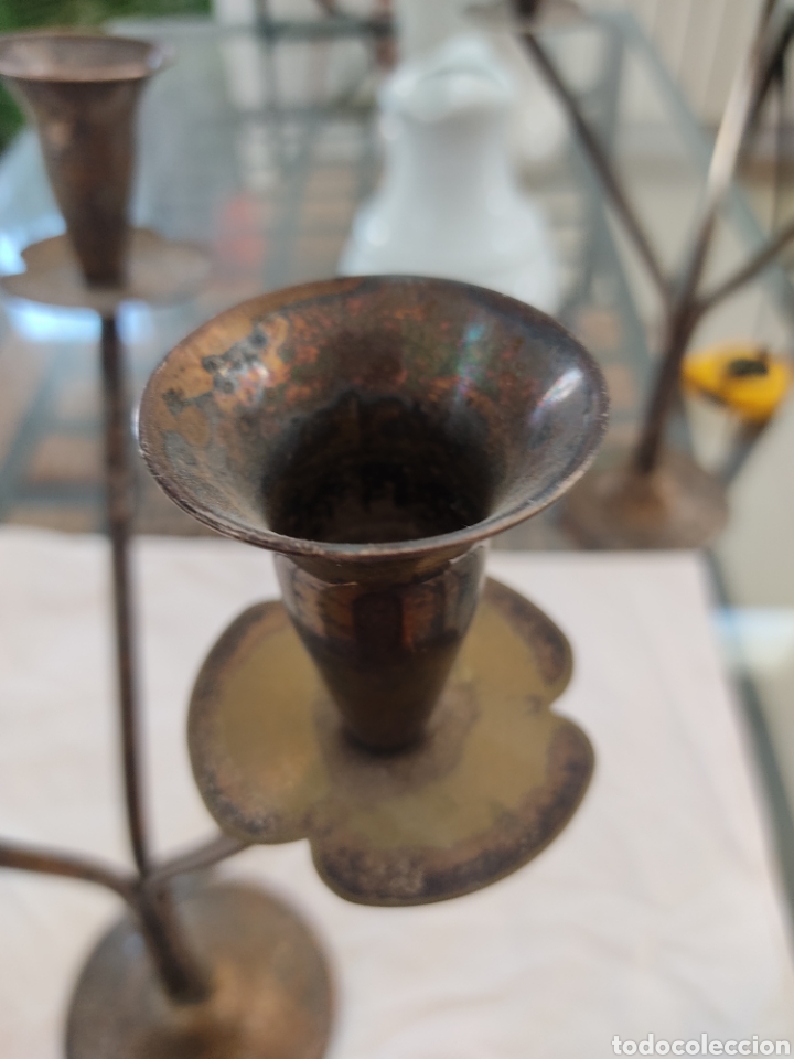 Antig&uuml;edades: 2 CANDELABROS ANTIGUOS - Foto 4