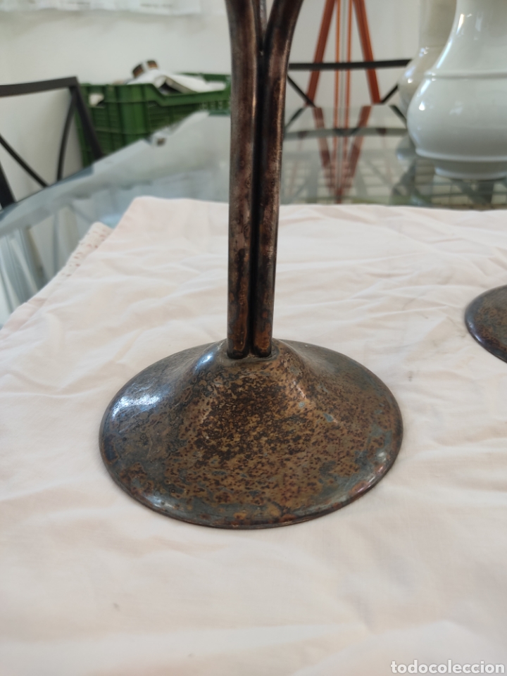 Antig&uuml;edades: 2 CANDELABROS ANTIGUOS - Foto 5