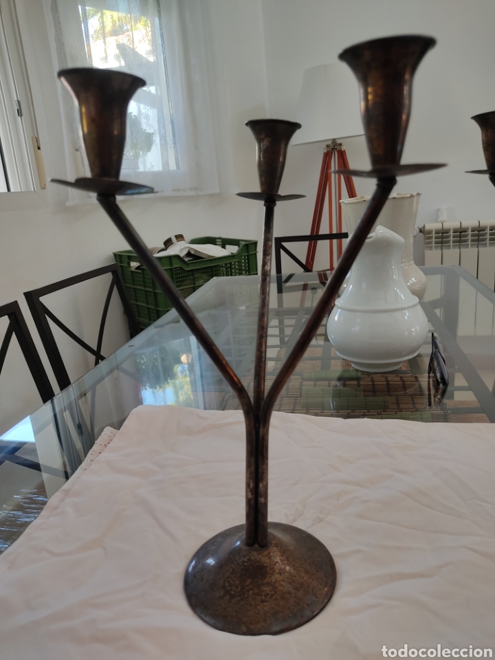Antig&uuml;edades: 2 CANDELABROS ANTIGUOS - Foto 9
