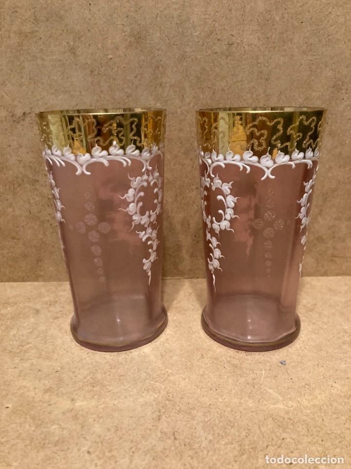 Antig&uuml;edades: 4 vasos de cristal de Gij&oacute;n - Foto 4