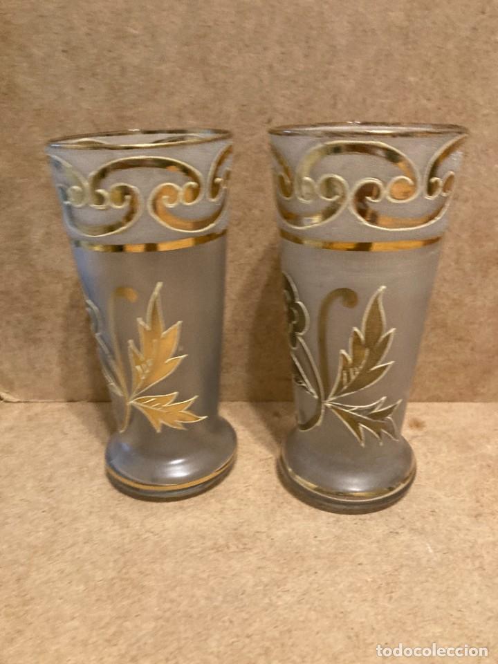 Antig&uuml;edades: 4 vasos de cristal de Gij&oacute;n - Foto 6
