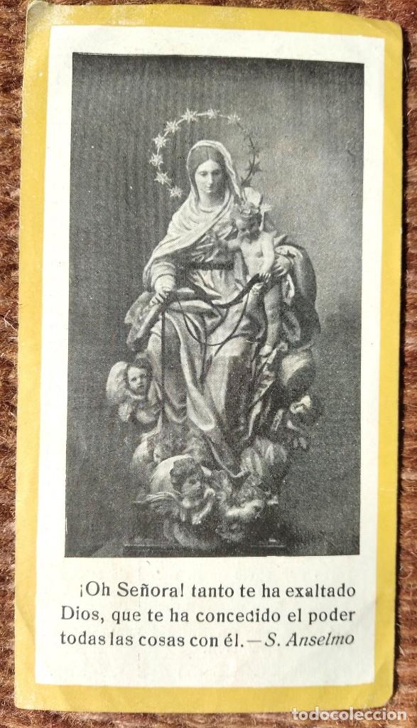 Antig&uuml;edades: nuestra se&ntilde;ora de la correa - estampita - Foto 1