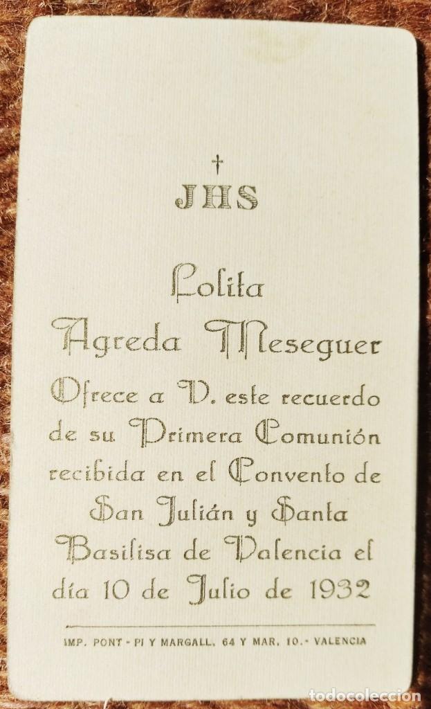 Antig&uuml;edades: RECUERDO PRIMERA COMUNION - VALENCIA 1932 - Foto 2