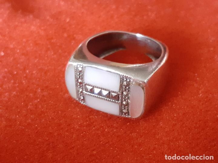 Antig&uuml;edades: Anillo plata nacar art deco - Foto 2