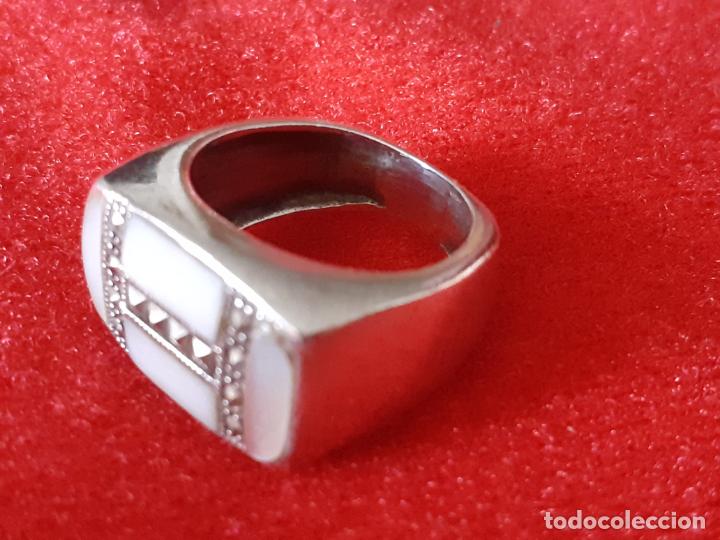 Antig&uuml;edades: Anillo plata nacar art deco - Foto 3
