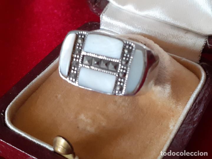Antig&uuml;edades: Anillo plata nacar art deco - Foto 1