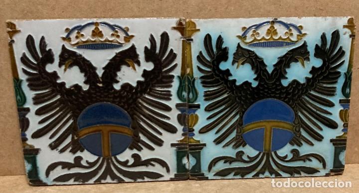 Antig&uuml;edades: Pareja de azulejos con &aacute;guila bic&eacute;fala - Foto 3