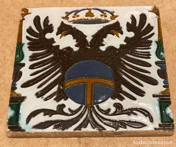 Antig&uuml;edades: Pareja de azulejos con &aacute;guila bic&eacute;fala - Foto 4