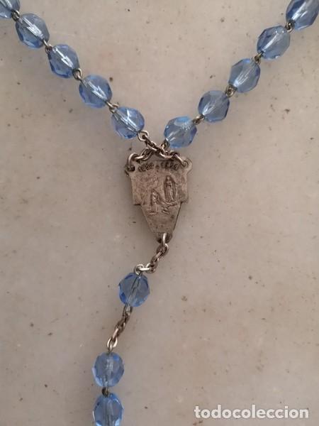 Antig&uuml;edades: ROSARIO CON BOLAS DE CRISTAL AZUL Y PLATA - Foto 6