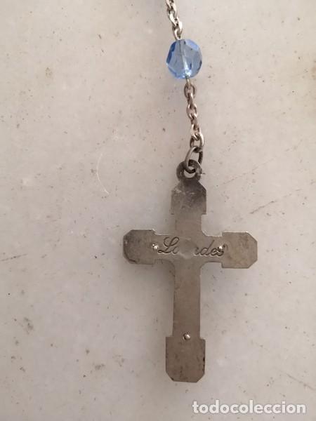 Antig&uuml;edades: ROSARIO CON BOLAS DE CRISTAL AZUL Y PLATA - Foto 7