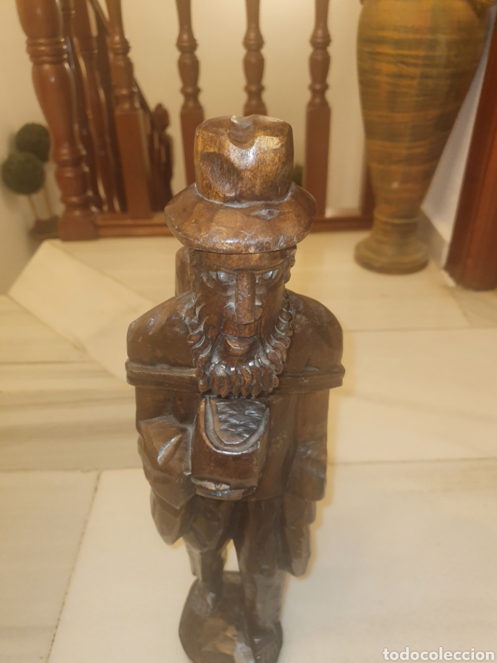 Antig&uuml;edades: Antigua Figura tallada en madera - Foto 2