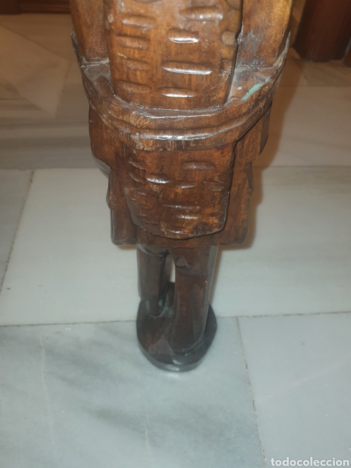 Antig&uuml;edades: Antigua Figura tallada en madera - Foto 4
