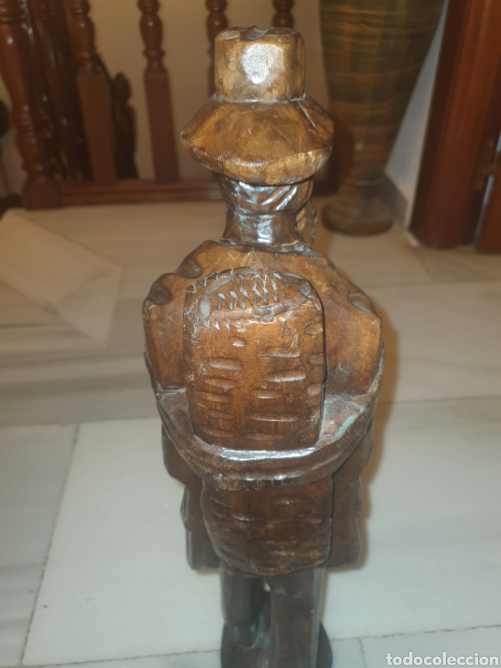 Antig&uuml;edades: Antigua Figura tallada en madera - Foto 5