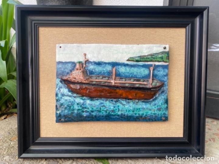 Antig&uuml;edades: Barco ceramica vasca esmaltada - Foto 1