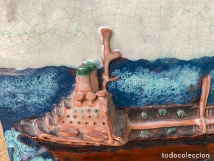 Antig&uuml;edades: Barco ceramica vasca esmaltada - Foto 3