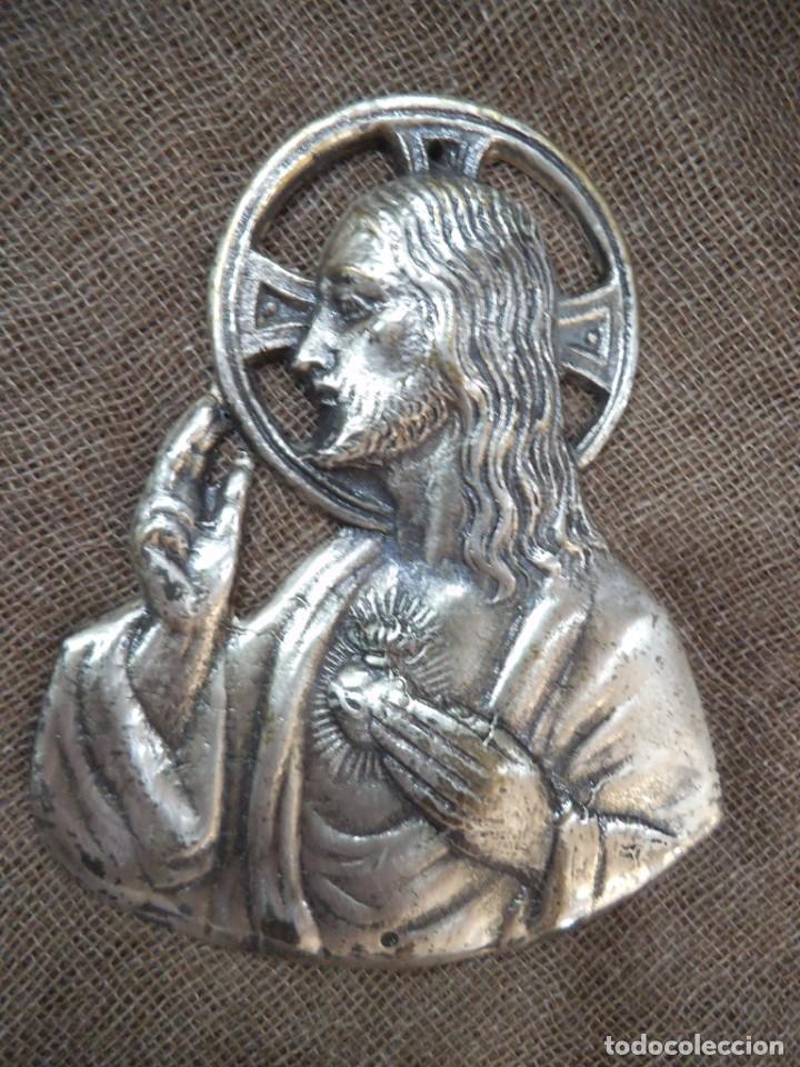 Antig&uuml;edades: PLACA - PUERTA ( CORAZ&Oacute;N DE JES&Uacute;S ) FUNDIDO - Foto 1