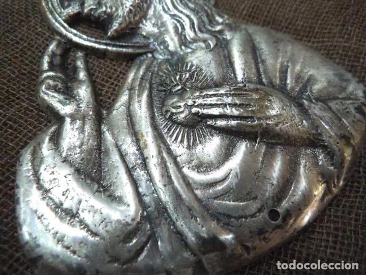 Antig&uuml;edades: PLACA - PUERTA ( CORAZ&Oacute;N DE JES&Uacute;S ) FUNDIDO - Foto 3