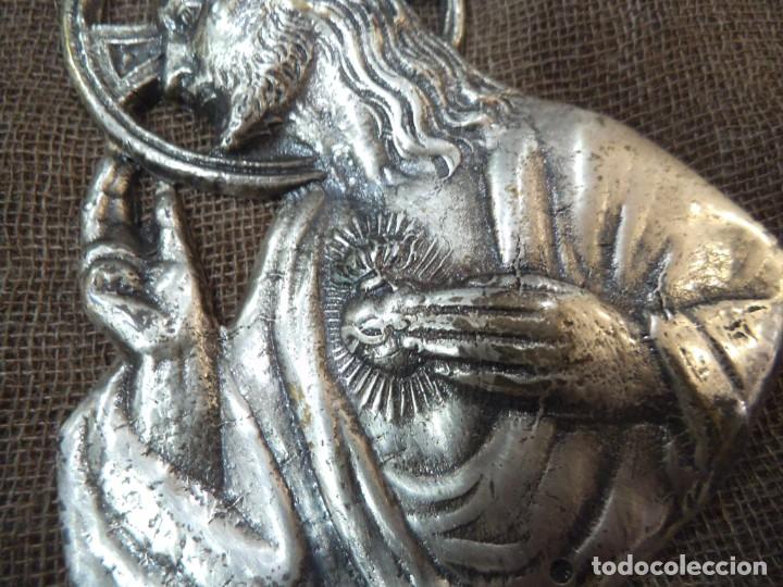 Antig&uuml;edades: PLACA - PUERTA ( CORAZ&Oacute;N DE JES&Uacute;S ) FUNDIDO - Foto 6