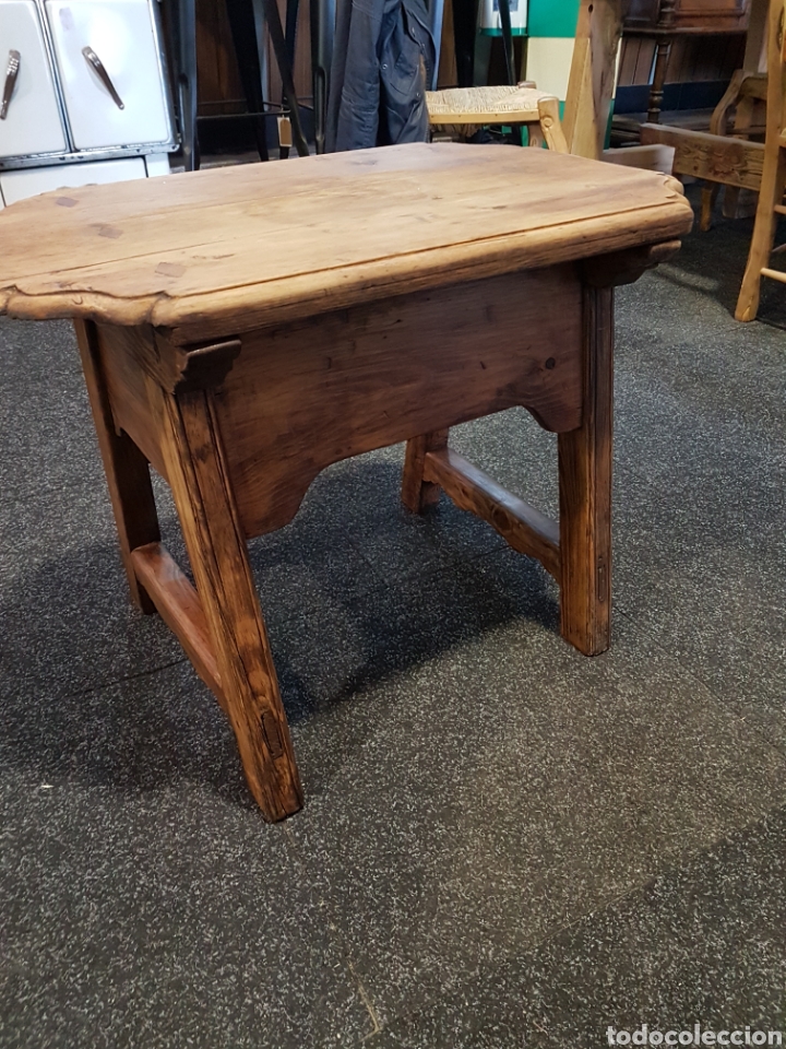 Antig&uuml;edades: Mesa tocinera auxiliar con caj&oacute;n de un bargue&ntilde;o - Foto 4