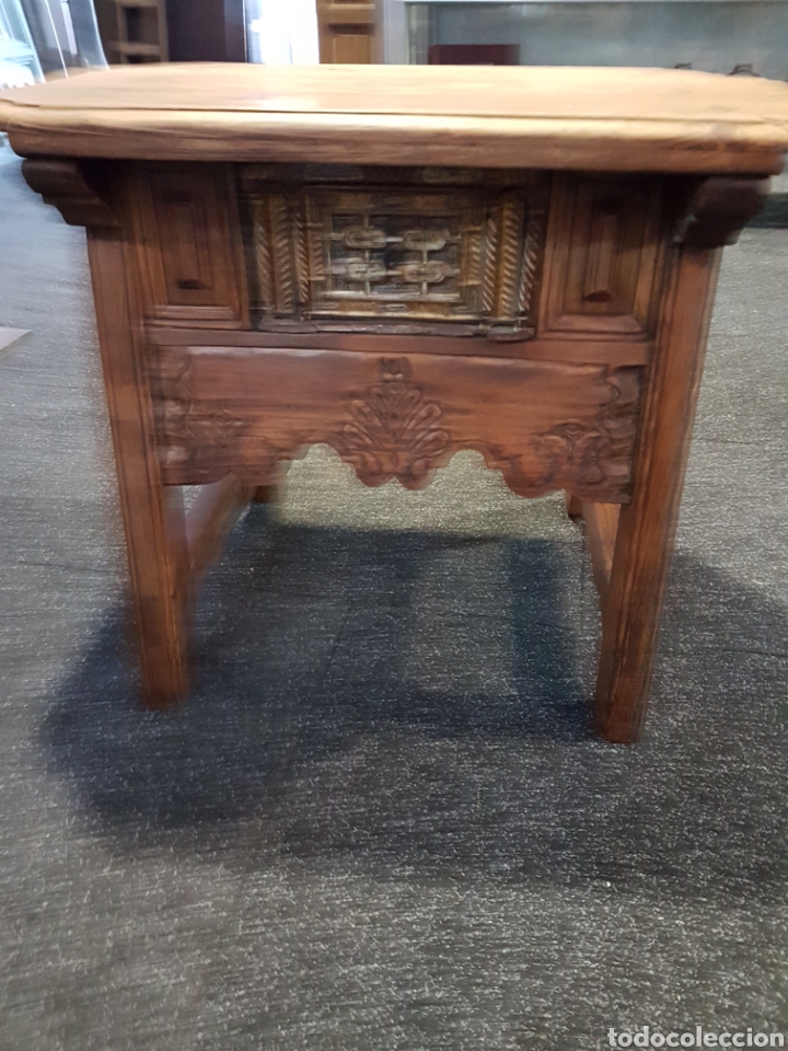 Antig&uuml;edades: Mesa tocinera auxiliar con caj&oacute;n de un bargue&ntilde;o - Foto 1
